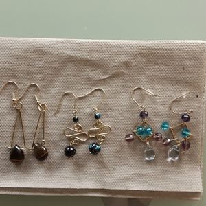 3 pair handmade earrings